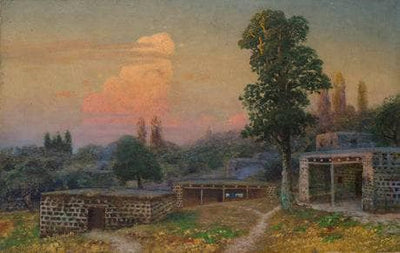 Armenian village at sunrise by Gevorg Bashindzhagian — oil painting reproduction