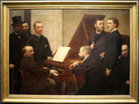 Around the piano by Henri Fantin-Latour — hand-painted portrait oil painting reproduction on canvas