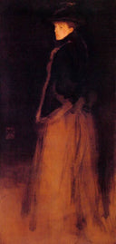 Arrangement in Black and Brown: The Fur Jacket by James McNeill Whistler, male oil painting wall art, Tonalism
