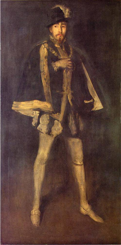 Arrangement in Black, No. 3 Sir Henry Irving as Philip II of Spain by James McNeill Whistler, hand-painted portrait oil painting reproduction on canvas