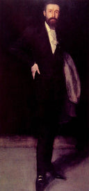 Arrangement in Black: Portrait of F.R. Leyland by James McNeill Whistler, male oil painting wall art, Realism