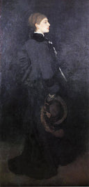 Arrangement in Brown and Black. Portrait of Miss Rosa Corder by James McNeill Whistler, male oil painting wall art, Tonalism