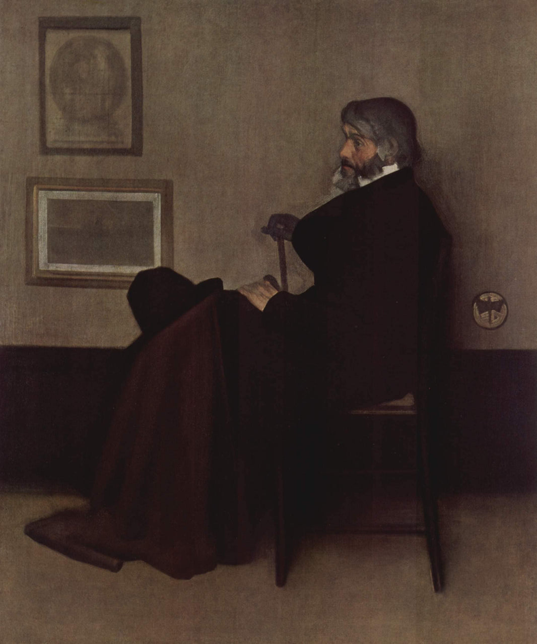 Arrangement in Grey and Black, No.2: Portrait of Thomas Carlyle by James McNeill Whistler — hand-painted portrait oil painting reproduction on canvas