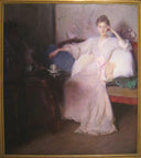 Arrangement in Pink and Gray (Afternoon Tea) by Edmund Charles Tarbell — male oil painting wall art, Impressionism