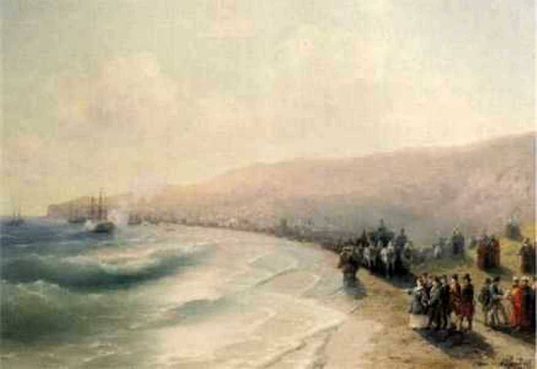 Arrival Catherine the Second to Pheodosiya by Ivan Aivazovsky — hand-painted landscape oil painting reproduction on canvas