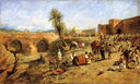 Arrival of a Caravan Outside The City of Morocco by Edwin Lord Weeks — group oil painting wall art, Orientalism