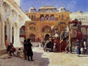 Arrival Of Prince Humbert, The Rajah, At The Palace Of Amber by Edwin Lord Weeks — group oil painting wall art, Orientalism