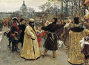 Arrival tsars Piotr and Ioann by Ilya Repin — group oil painting wall art, Realism