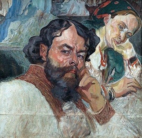 Self-portrait with the wife