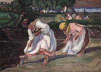 Digging at the vegetable garden