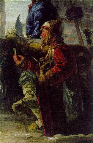 Artilleryman in modern living room