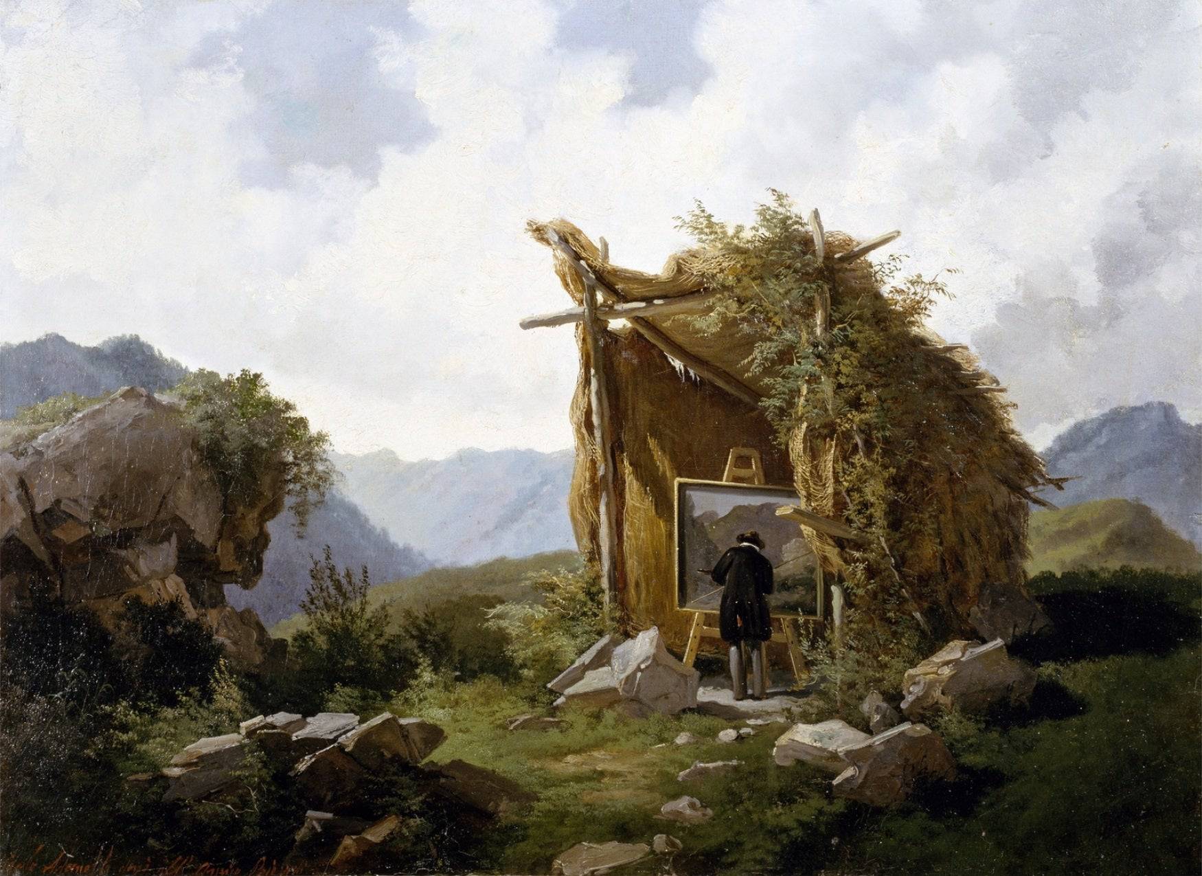 Artist in the countryside - Carlo Ademollo