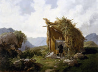 Artist in the countryside by Carlo Ademollo — hand-painted landscape oil painting reproduction on canvas