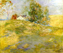 Artist's Home in Autumn, Greenwich, Connecticut by John Henry Twachtman — rural oil painting wall art, Impressionism