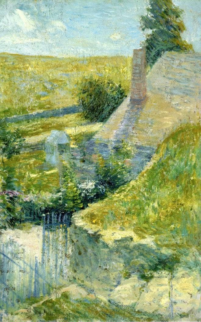 Artist's Home Seen from the Back by John Henry Twachtman — hand-painted architectural oil painting reproduction on canvas