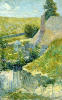 Artist's Home Seen from the Back by John Henry Twachtman — rural oil painting wall art, Impressionism