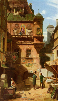 Arts and Science by Carl Spitzweg — hand-painted architectural oil painting reproduction on canvas