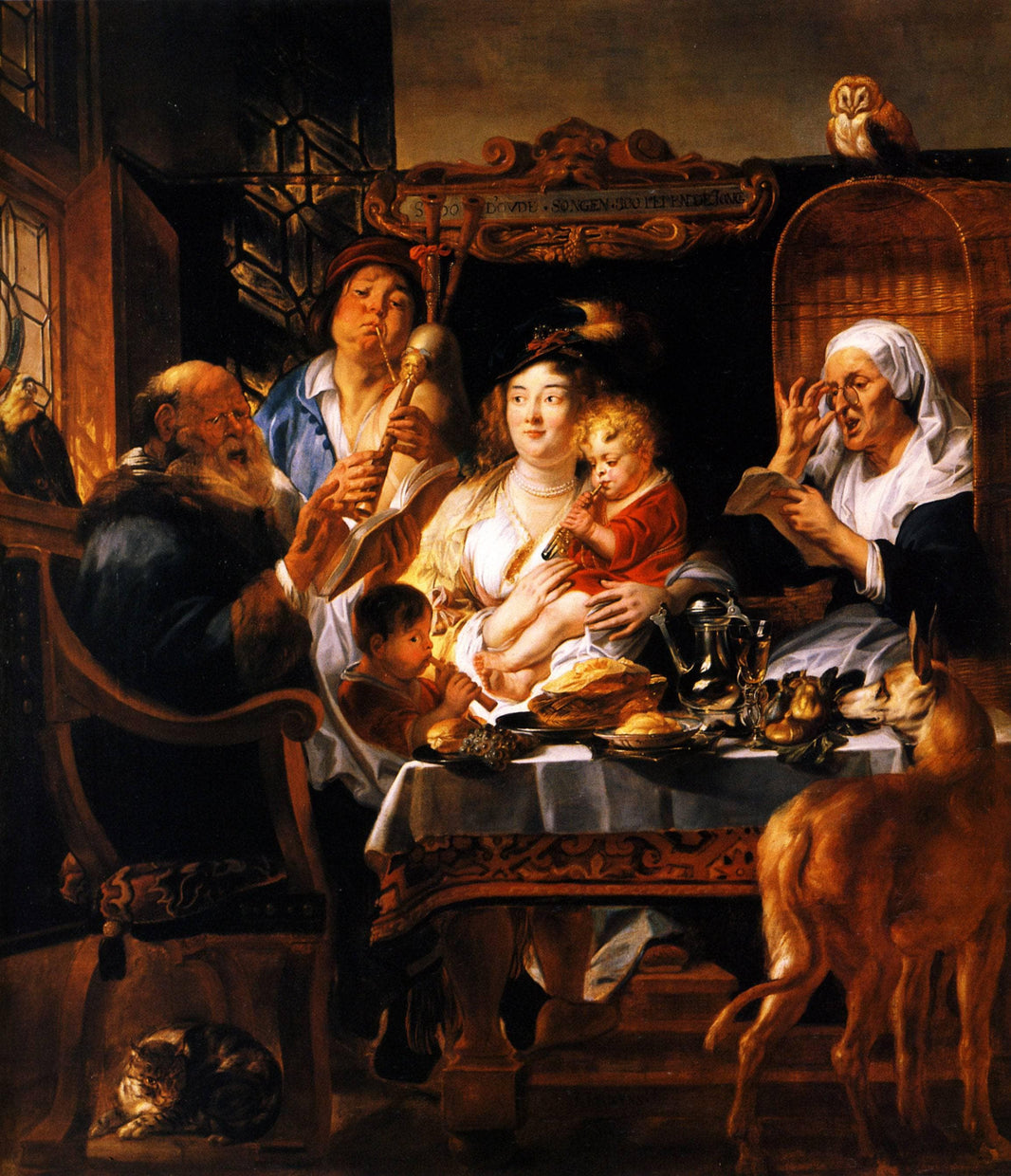 As the Old Sang, So the young Pipe by Jacob Jordaens — hand-painted cultural oil painting reproduction on canvas