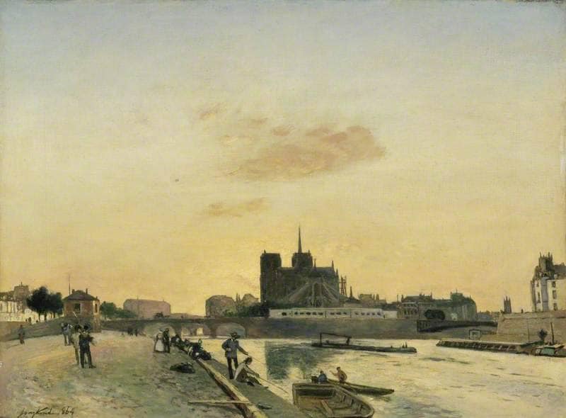View of Notre-Dame, Paris by Johan Jongkind — hand-painted landscape oil painting reproduction on canvas