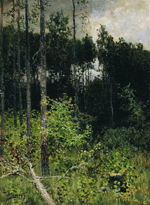 Aspen spinny. A gray day. - Isaac Levitan