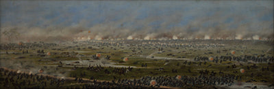 Assault of the 2nd Brazilian Column at Curupaytí by Cándido López, oil painting reproduction
