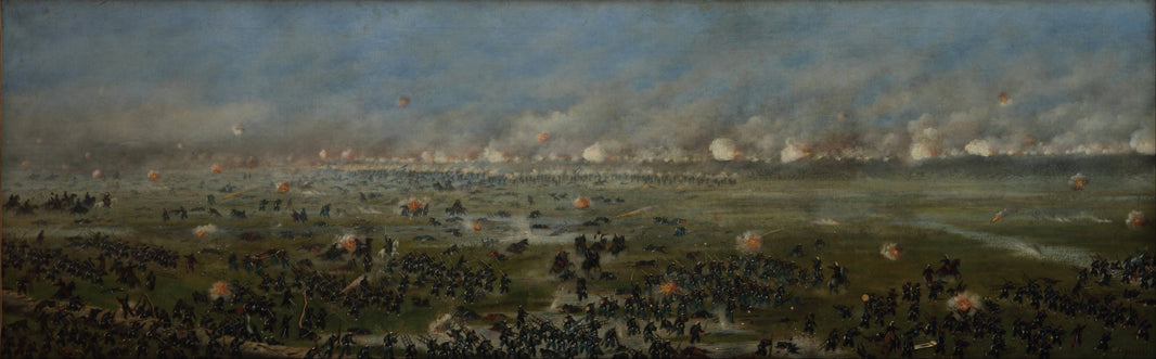 Assault of the 3rd Argentinian Column at Curupaytí by Cándido López, hand-painted landscape oil painting reproduction on canvas