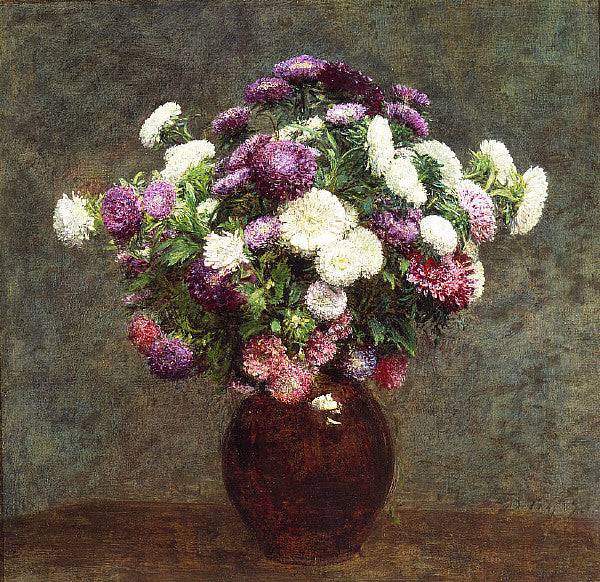 Asters in a Vase - Henri Fantin-Latour