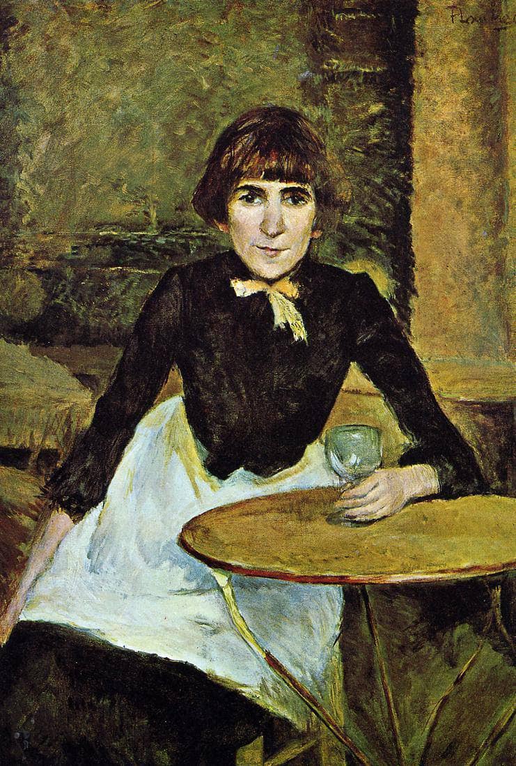 At La Bastille (Portrait of Jeanne Wenz) by Henri de Toulouse-Lautrec — hand-painted portrait oil painting reproduction on canvas