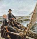 At sea by Albert Edelfelt — male oil painting wall art, Realism