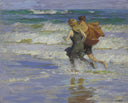 At the Beach by Edward Henry Potthast — beach oil painting wall art, Impressionism