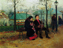 At the Boulevard by Vladimir Makovsky — urban oil painting wall art, Realism