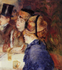 At the Cafe by Pierre-Auguste Renoir — hand-painted portrait oil painting reproduction on canvas