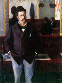 At the Cafe, Rouen by Gustave Caillebotte — hand-painted portrait oil painting reproduction on canvas