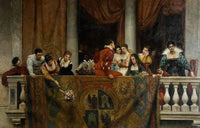 At the Carnival by Eugene de Blaas — hand-painted portrait oil painting reproduction on canvas