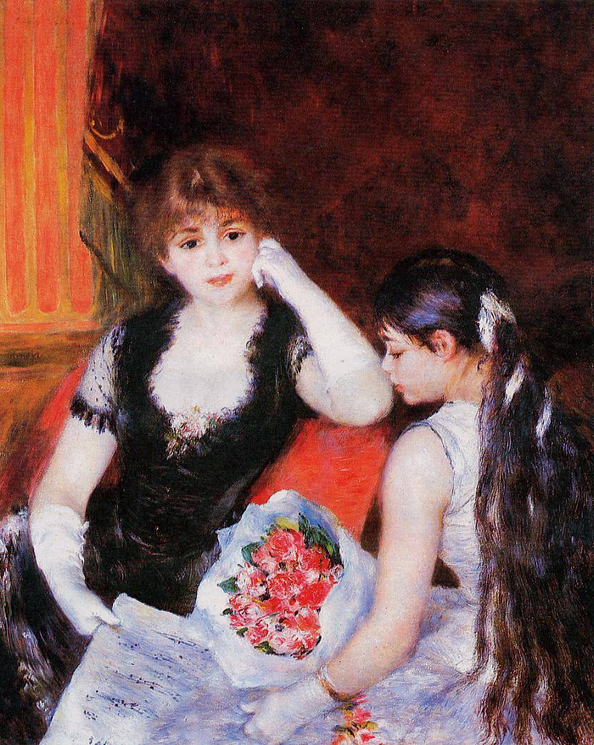 At the Concert (Box at the Opera) by Pierre-Auguste Renoir — hand-painted portrait oil painting reproduction on canvas