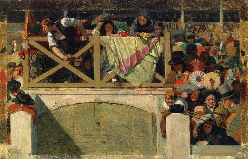 At the Corrida by Jehan Georges Vibert — hand-painted cultural oil painting reproduction on canvas