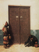 At the Door of a Mosque by Vasily Vereshchagin — hand-painted architectural oil painting reproduction on canvas