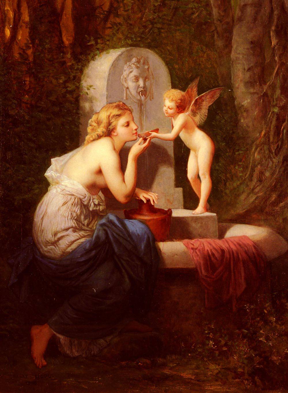 At the Fountain - Henri-Pierre Picou