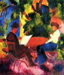 At the Garden Table by August Macke — botanicals oil painting wall art, Fauvism