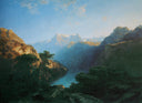 At the Lake of Uri by Alexandre Calame — hand-painted landscape oil painting reproduction on canvas