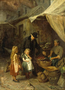At the market by Felix Schlesinger — hand-painted cultural oil painting reproduction on canvas