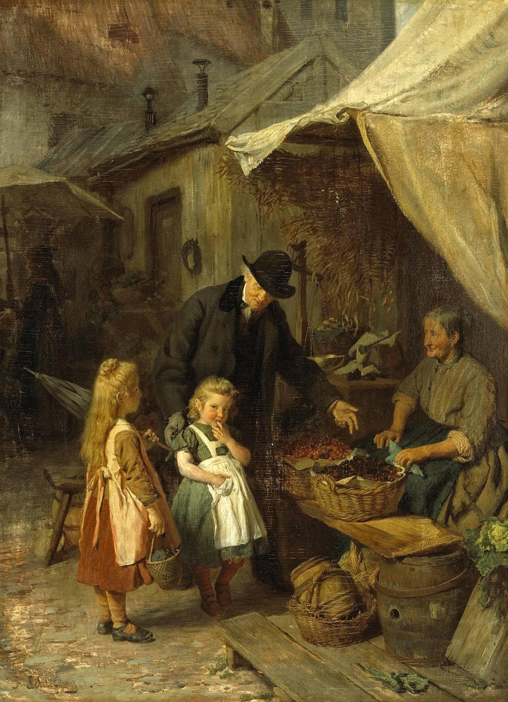 At the market by Felix Schlesinger — hand-painted cultural oil painting reproduction on canvas