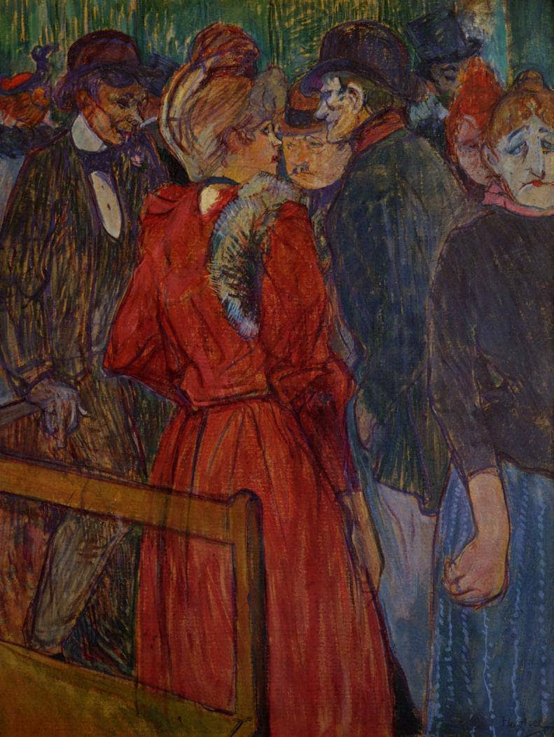 At the Moulin de la Galette by Henri de Toulouse-Lautrec — hand-painted portrait oil painting reproduction on canvas