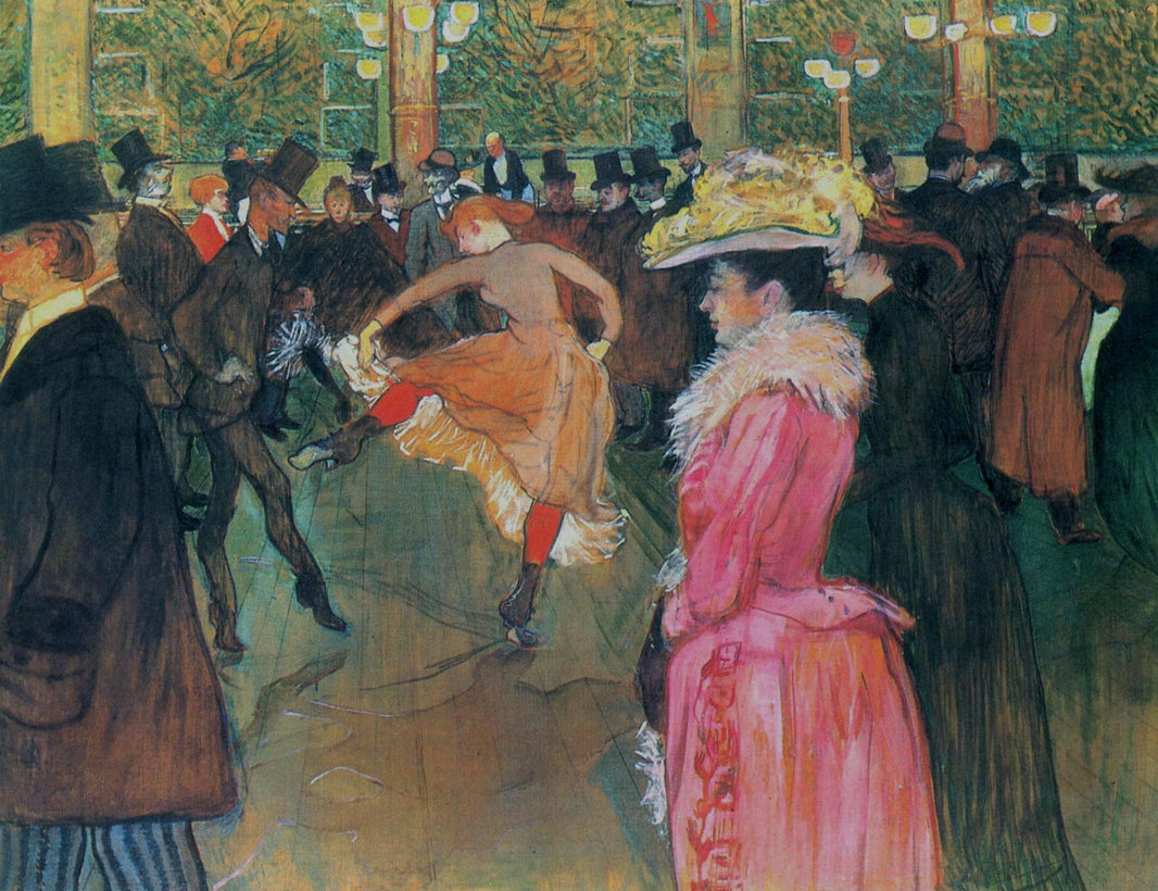 At the Moulin Rouge, The Dance by Henri de Toulouse-Lautrec — hand-painted portrait oil painting reproduction on canvas