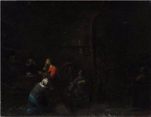 At the notary's office by Sebastien Bourdon — hand-painted architectural oil painting reproduction on canvas