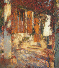 At the Pergola by Henri Martin — hand-painted architectural oil painting reproduction on canvas