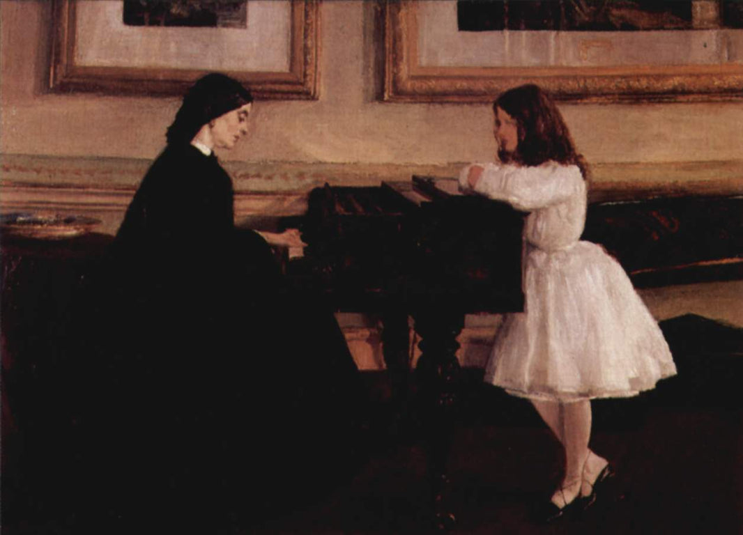 At the Piano by James McNeill Whistler — hand-painted portrait oil painting reproduction on canvas