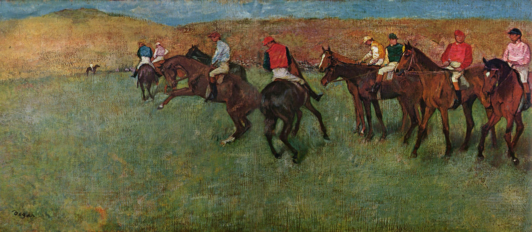 At the Races - Before the Start by Edgar Degas, hand-painted animal oil painting reproduction on canvas
