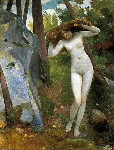 At the source (the nymph in the woods) in study