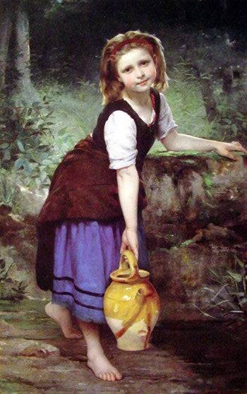 At the spring by Charles Victor Thirion — hand-painted portrait oil painting reproduction on canvas